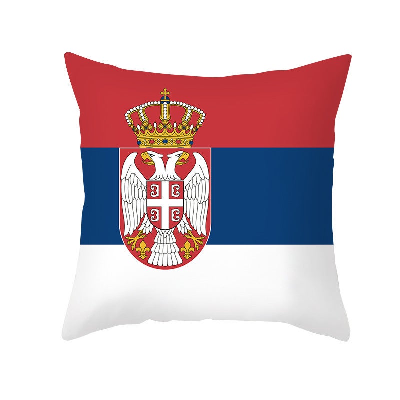 World Cup Fan Pillow Cover with National Flag Print - Modern and Stylish Sofa Cushion for Living Room &  Bedroom