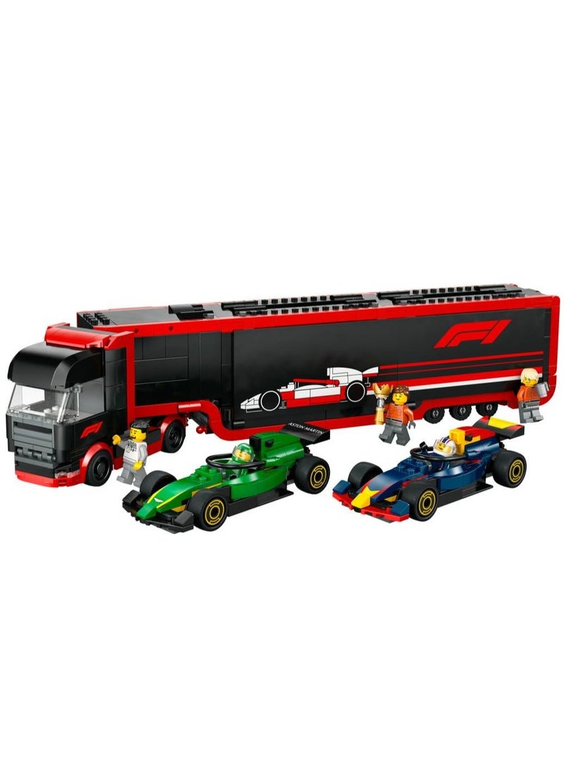 LEGO LEGO F1 Truck With RB20 And AMR24 F1 Cars 60445  - Image 2