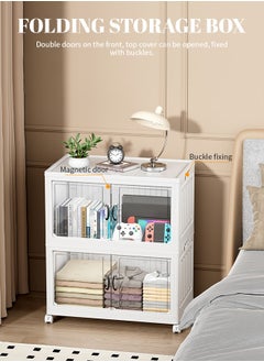 3-Layer Collapsible Cabinet, Large-Capacity Drawer Shelves with 360° Rotating Wheels, Suitable for Home Storage of Clothes, Books, Toys - pzsku/Z882CF0CF451846A69280Z/45/_/1738054478/1efa0e7f-dc33-473d-83b1-0d15aef403b3