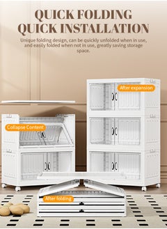 3-Layer Collapsible Cabinet, Large-Capacity Drawer Shelves with 360° Rotating Wheels, Suitable for Home Storage of Clothes, Books, Toys - pzsku/Z882CF0CF451846A69280Z/45/_/1738054481/a219c59a-1c7a-4b2c-8152-ffd230ccbb9b