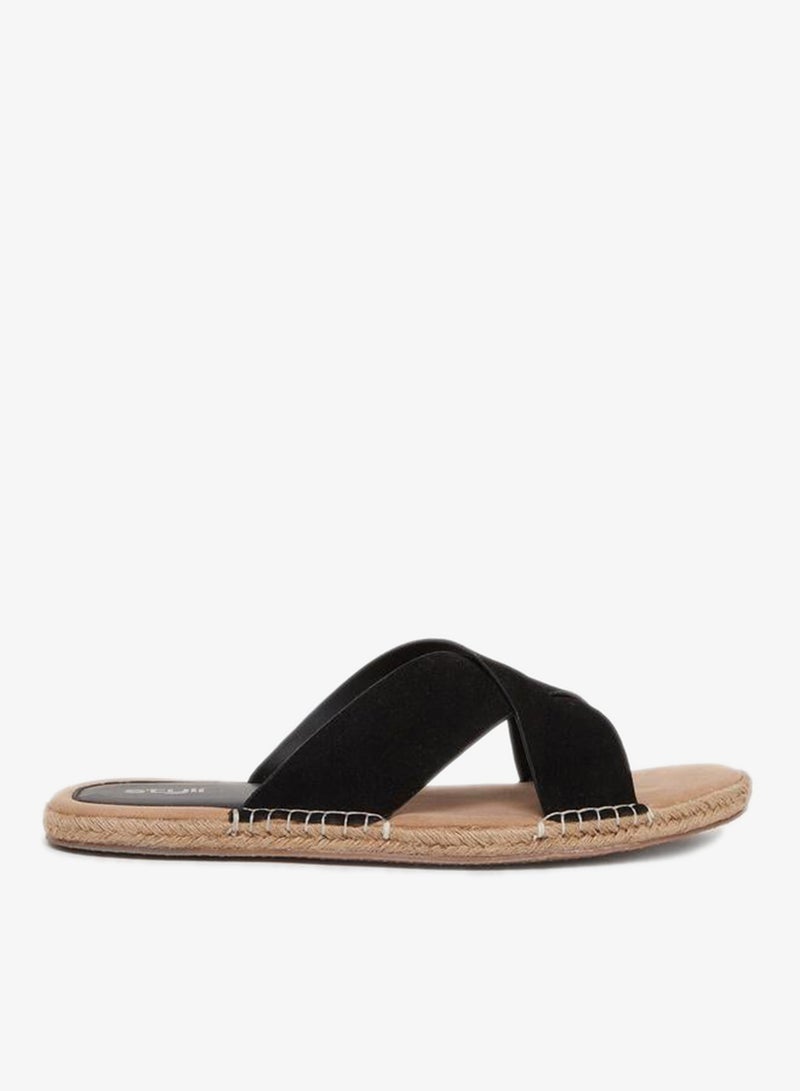 Styli Cross Strap Jute Espadrille Sandals - Image 1