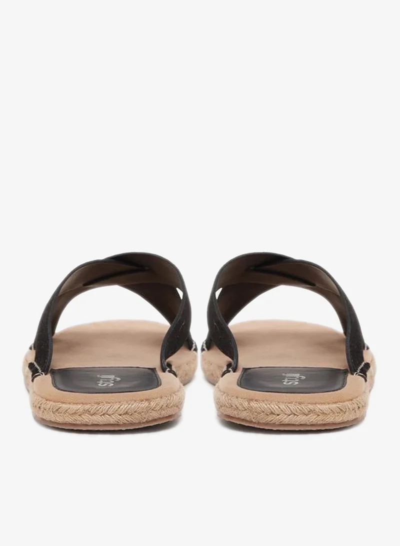 Styli Styli Cross Strap Jute Espadrille Sandals