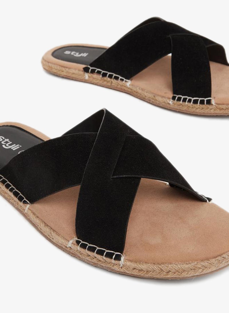 Styli Cross Strap Jute Espadrille Sandals - Image 3