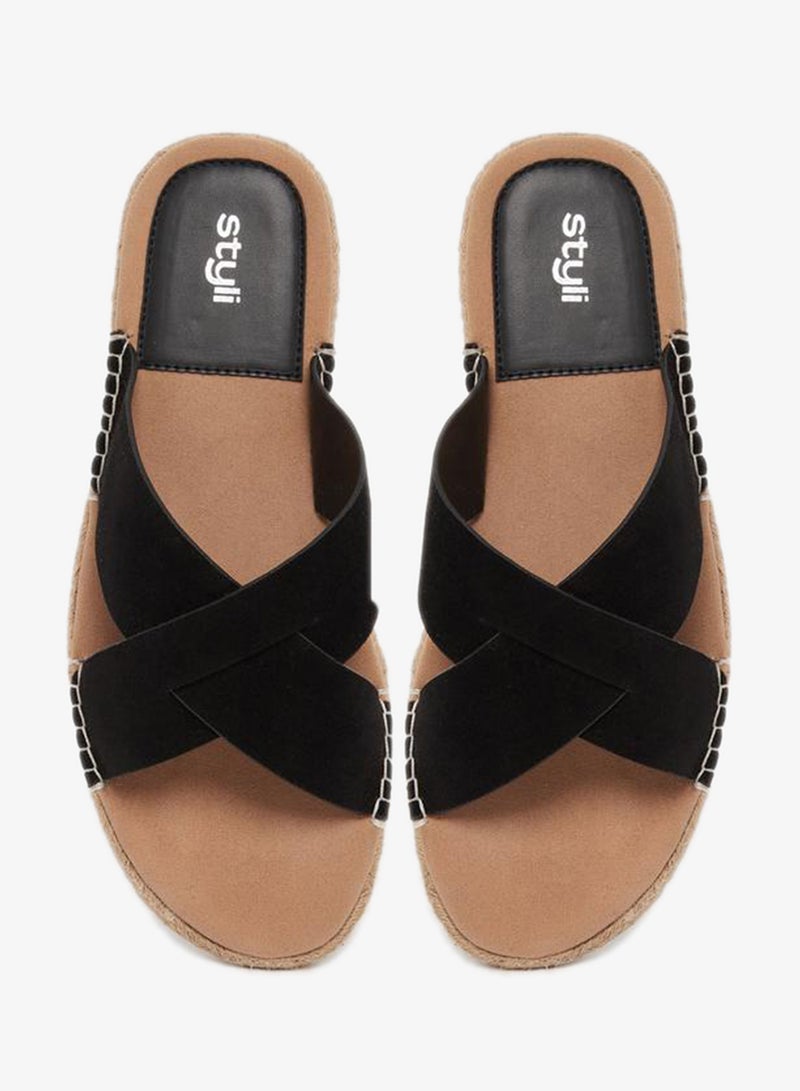 Styli Cross Strap Jute Espadrille Sandals - Image 5