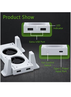 DOBE Vertical Stand Cooling Fan for Xbox Series S Cooling Stand with Led Indicator/Two USB Ports (Only for Xbox Series S)  - Image 3