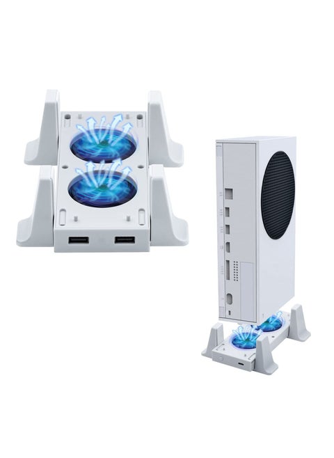 Vertical Stand Cooling Fan for Xbox Series S Cooling Stand with Led Indicator/Two USB Ports (Only for Xbox Series S)