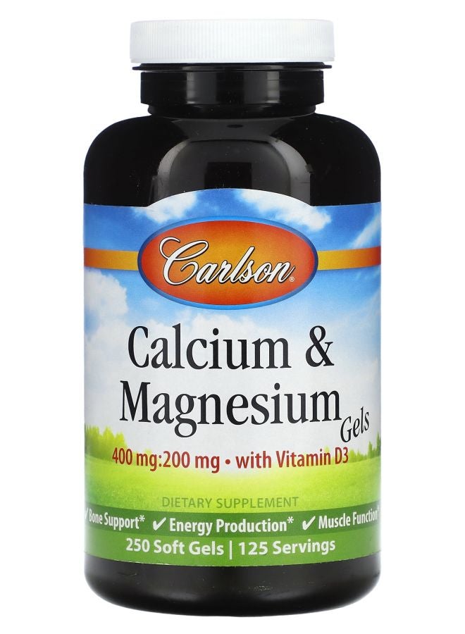 Carlson Calcium & Magnesium Gels 250 Soft Gels