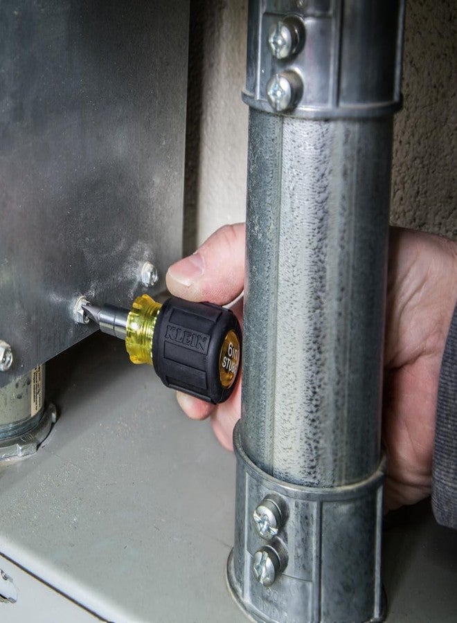 كلاين تولز مفك براغي متعدد الرؤوس 32562 من Klein Tools، أداة قصيرة 6 في 1 مع تجويف مربع، وبتات مشقوقة، وبتات فيليبس، ومفكات صواميل - Image 3