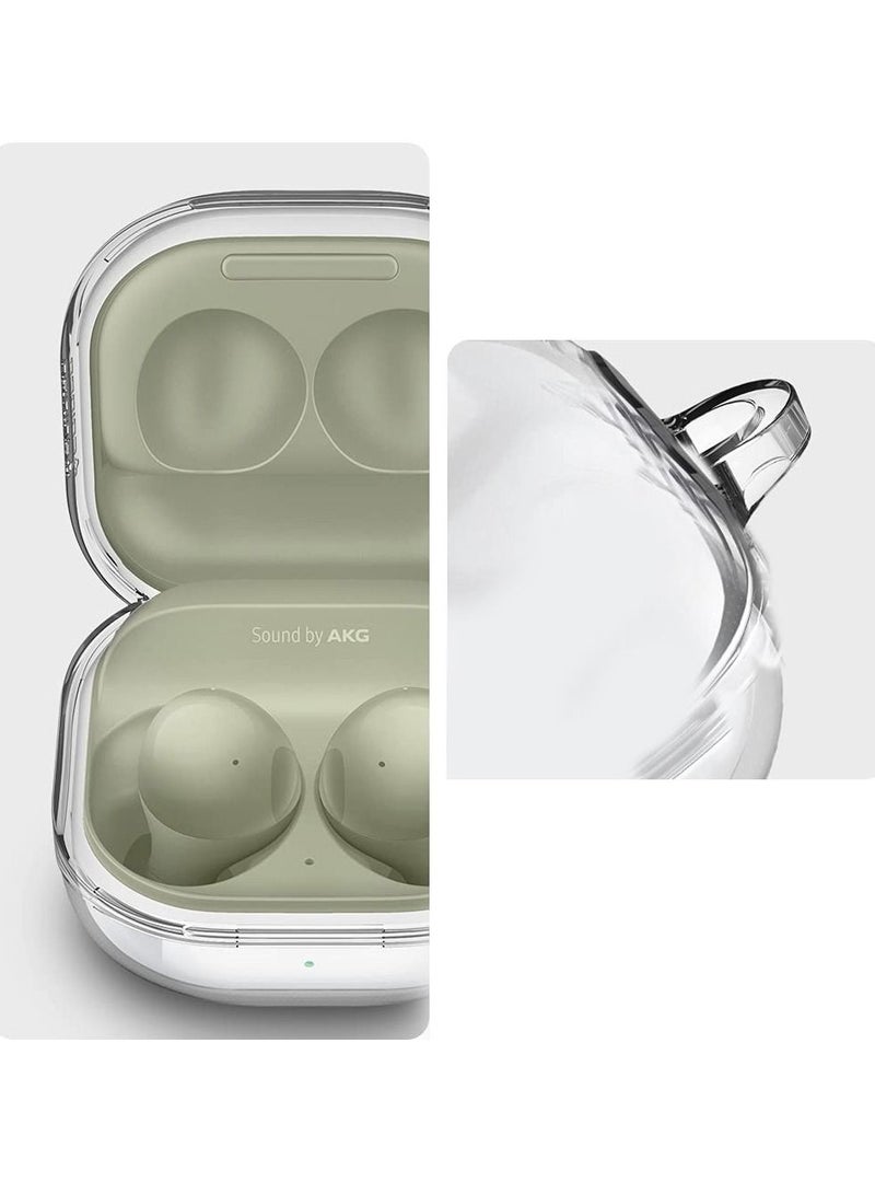CATANES Samsung Galaxy Buds Live Crystal Clear Shockproof Case Transparent Ultra Slim Cover with Keychain Carabiner - Image 4