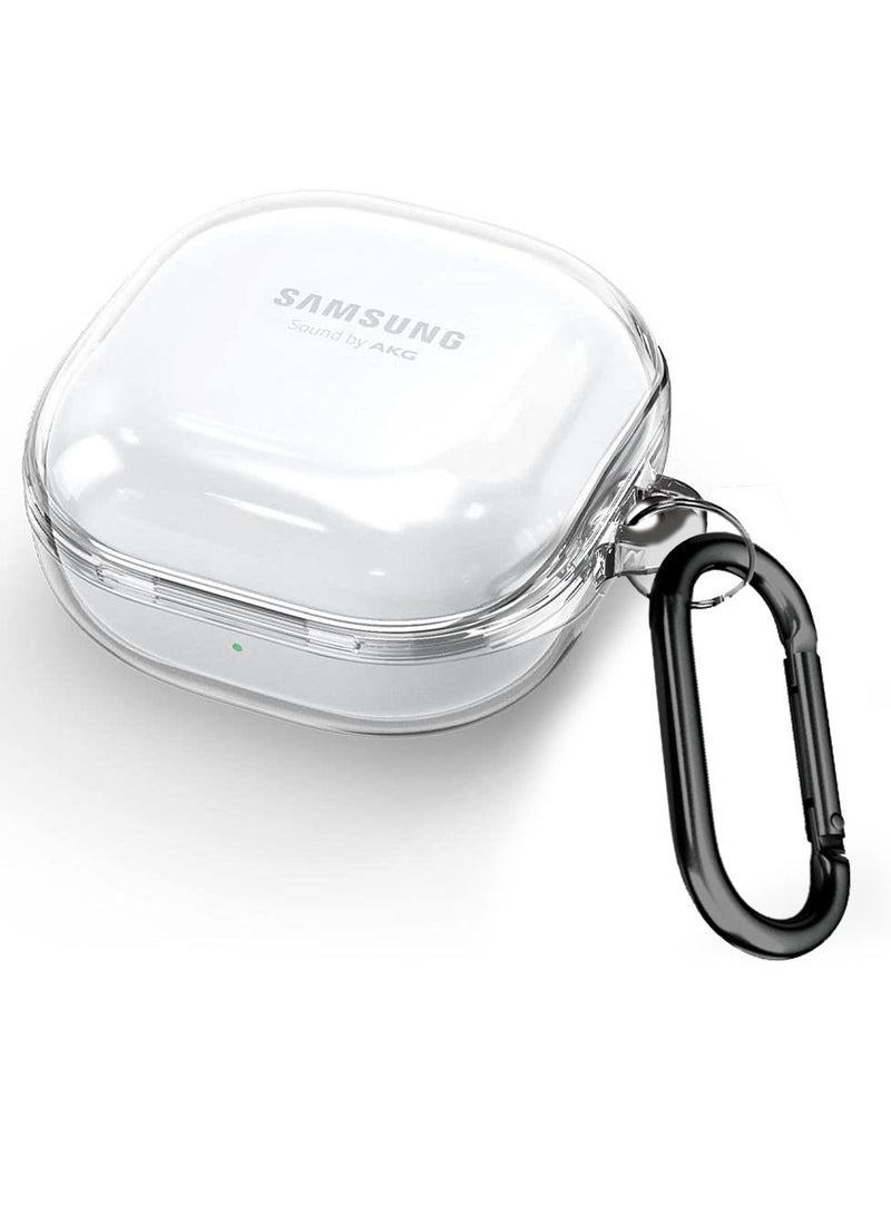 CATANES Samsung Galaxy Buds Live Crystal Clear Shockproof Case Transparent Ultra Slim Cover with Keychain Carabiner - Image 5