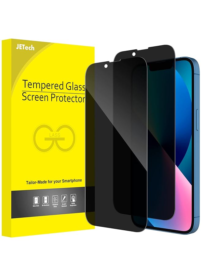 جي تيك واقي شاشة بتغطية كاملة للخصوصية لهاتف Iphone 13 13 Pro مقاس 6.1 بوصة مضاد للتجسس من الزجاج المقسى من الحافة إلى الحافة حافظة حماية ودية 2 حزمة - Image 1