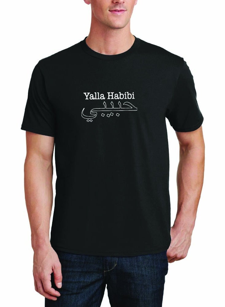 برينت شوب فور مي تي شيرت رجالي قطن حبيبي دبي - تي شيرت حبيبي يأتي إلى دبي للرجال البالغين - رقبة دائرية وأكمام قصيرة تي شيرت حبيبي رجالي - شعار حبيبي دبي - Image 1