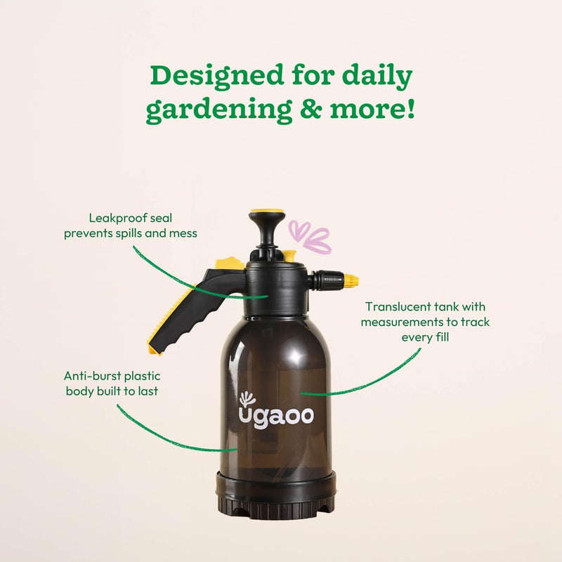 UGAOO Pressure Spray Pump - 2 Litre | Garden Sprayer, Plant Spray Bottle, Water Sprayer for Plants, Pressure Spray Bottle for Home & Car Washing, Gardening Tool - Black - Image 4