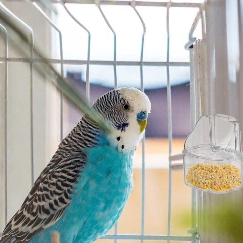 5 Pcs Plastic Hanging Bird Feeder And Water Cup For Budgerigars Small Parrots - Image 4