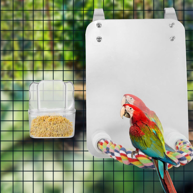 5 Pcs Plastic Hanging Bird Feeder And Water Cup For Budgerigars Small Parrots - Image 5