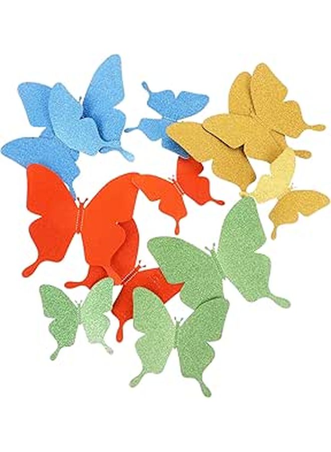 12Pcs 3D Removable Butterfly Wall Stickers PVC Wall Decor For Bedroom Decoration - Image 1