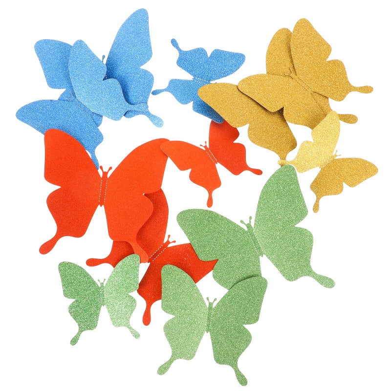 12Pcs 3D Removable Butterfly Wall Stickers PVC Wall Decor For Bedroom Decoration - Image 2