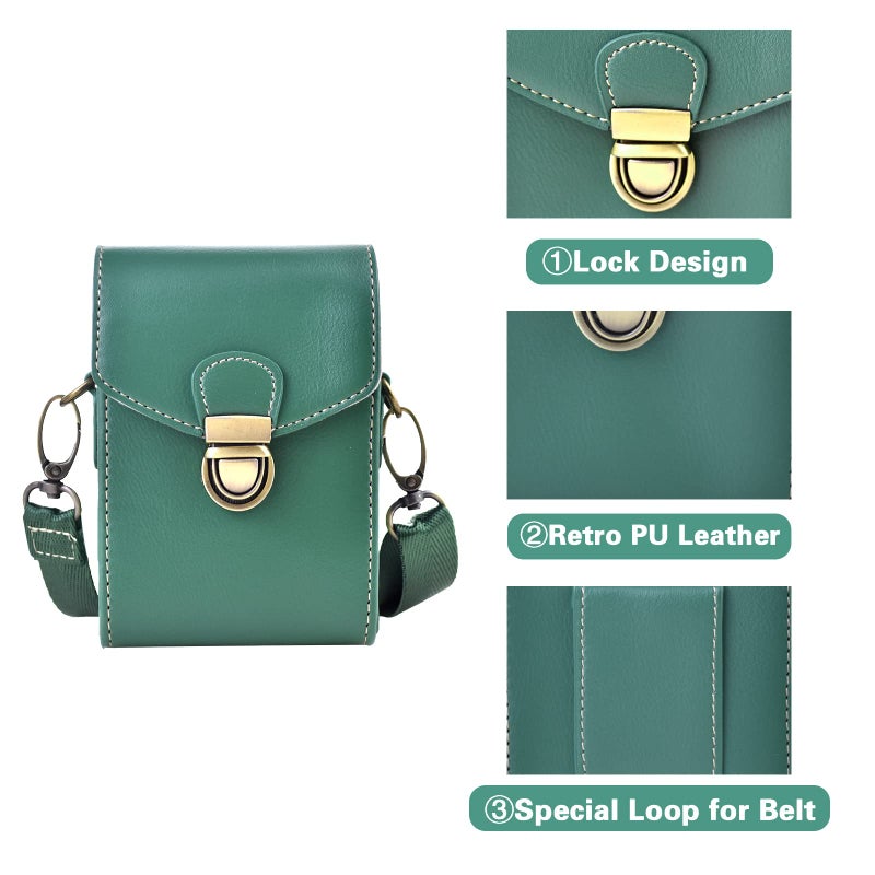 Rieibi Camera Case for Sony RX100 & HX Series - Retro Leather Case for Ricoh GR IIIx/Ricoh GR III II/Canon G7X II/G7X III / SX720/SX730/SX740 / G9X/G9X II - Green - Image 4