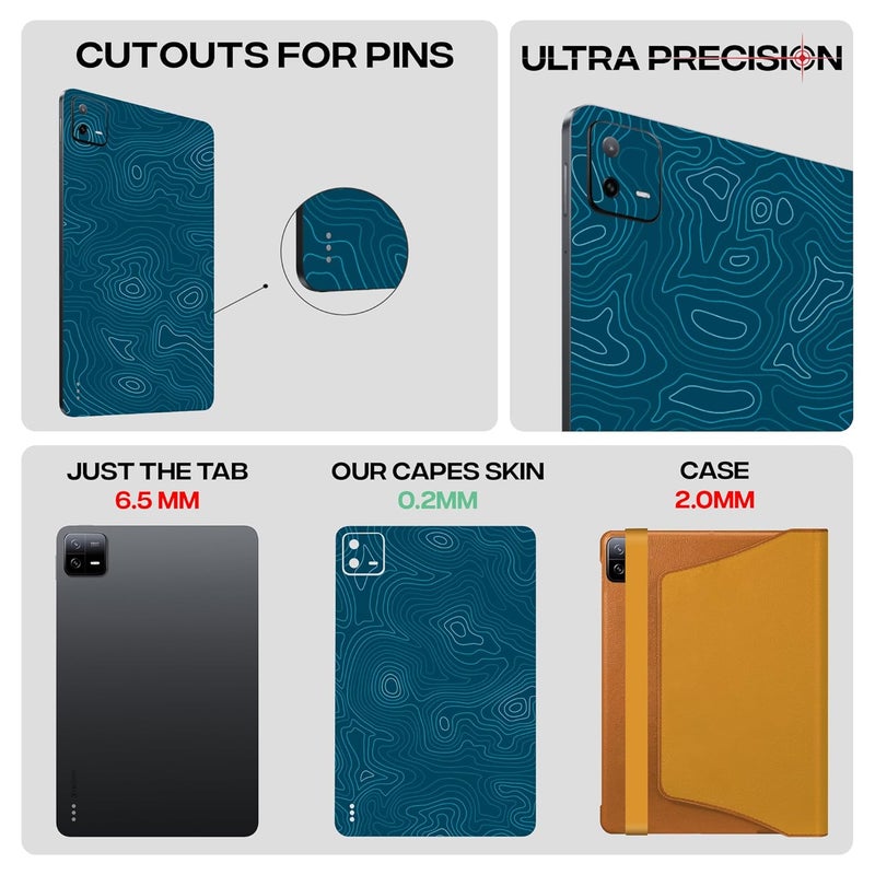 Capes Tablet Skins for Xiaomi Pad 6 | Ultra-Thin Protective Film | Anti-Scratch Vinyl Decal Skin | Not Case/Cover (Aqua, Back Skin) - Image 4