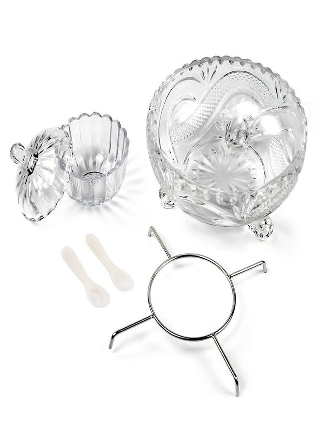 DUEBEL Glass Caviar Dish, 1 Pumpkin-Shape Glass Divided Serving Set Plus 2 pcs. x Mother of Pearl Spoon – Caviar Chiller, Shrimp Serving Dish for Kitchen, Bar, Restaurant, Catering Events - Image 5