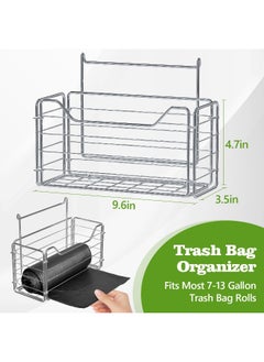 Pull Out Trash Can Under Cabinet with Removable Front Basket for Garbage Bag Storage, Cabinet Trash Can Pull Out Kit, Under Sink Trash Can Pull Out for 7-11 Gallon Trash Can (Not Include Can)