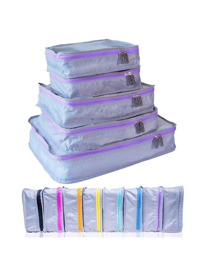 MUMI Packing Cubes, 5 Packing Cubes for Suitcases, Travel Bags Organizer for Luggage, Travel Essentials (Purple) - Image 1