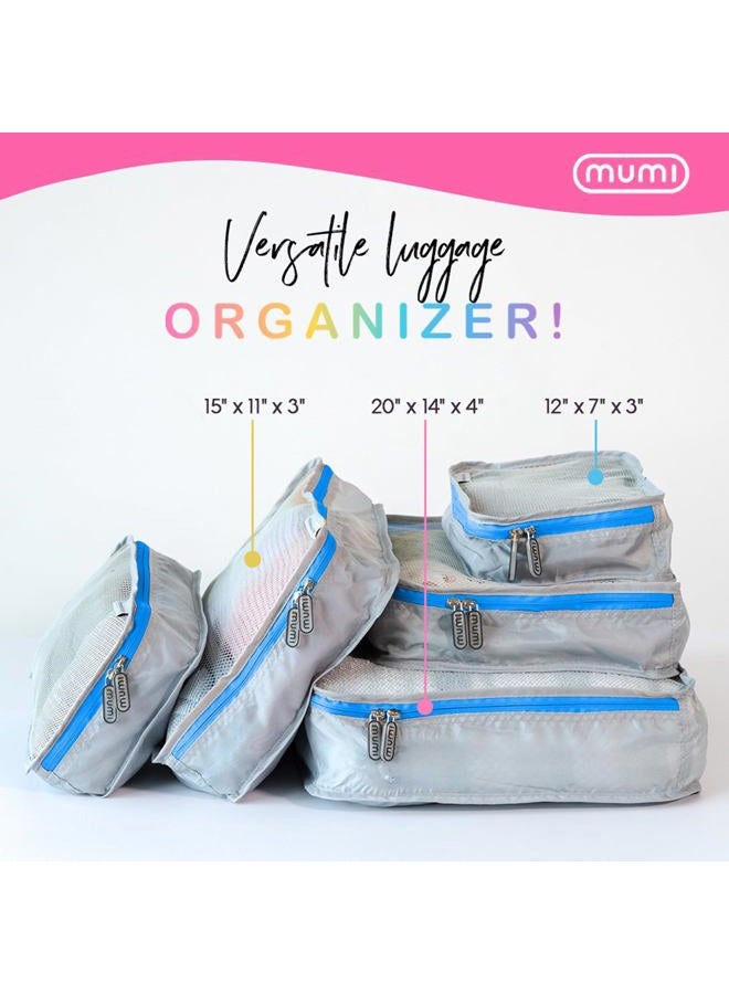 MUMI Packing Cubes, 5 Packing Cubes for Suitcases, Travel Bags Organizer for Luggage, Travel Essentials (Purple) - Image 5