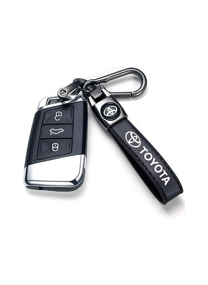 TOYOTA ACCSSORIES Toyota Leather Car Keychain for Men and Women | Durable Key Ring Accessories for Car, House, Office | Stylish Black Leather Key Holder | Perfect Family Gift  - Image 5