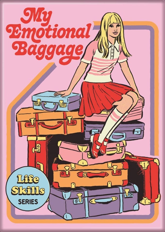 STEVEN RHODES MY EMOTIONAL BAGGAGE M25 X 35 MAGNETS FOR REFRIGERATORS AND LOCKERS