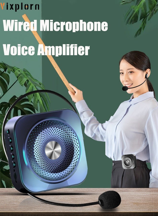 Vixplorn Bluetooth voice amplifier, wired microphone speaker, portable amplifier, supports USB drives and TF cards, suitable for teachers, tour guides, etc. - Image 1