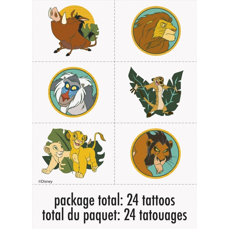 Unique Lion King Party Temporary Tattoos Assorted Designs 24 Pcs - Image 2