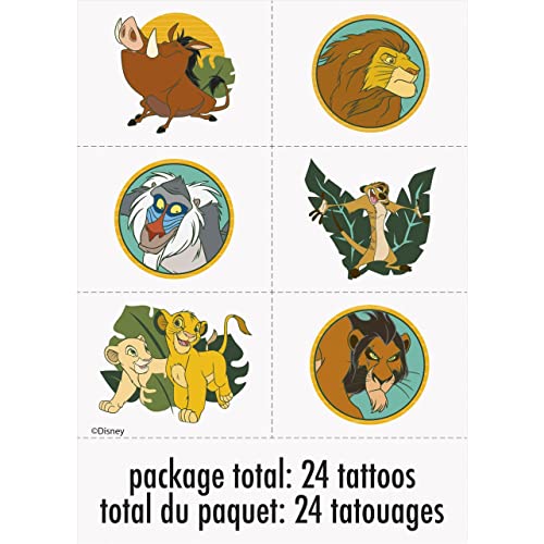 Unique Lion King Party Temporary Tattoos Assorted Designs 24 Pcs - Image 1