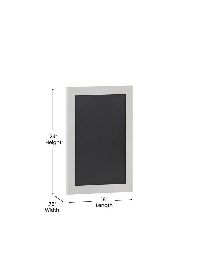 HBCY Creations 20" X 30" Matte White Solid Wood Frame Wall Chalkboard, Magnetic Surface, Home Décor, Restaurant & Café Menus, Blackboard, Includes Chalk, Eraser & Hanging Hardware  - Image 3
