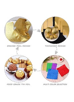 erorex 600 Pcs Square Aluminium Foil Candy Wrappers 6 Colors Chocolate Candy Wrappers Sugar DIY Candies Packaging Decor Homemade Caramel Wrappers Foil Wraps for Party Candy  - Image 2