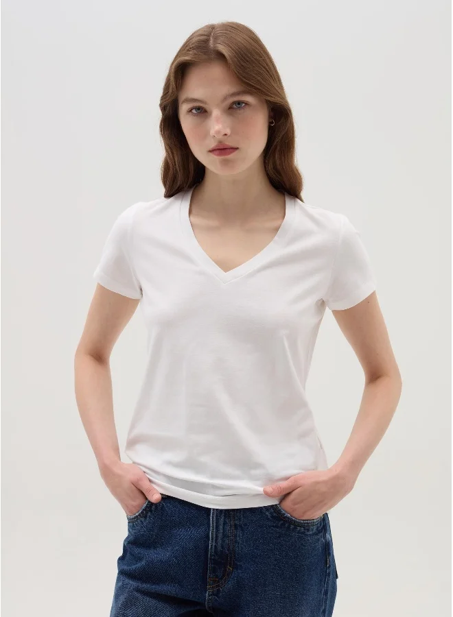 Ovs Solid colour T-shirt with V neck