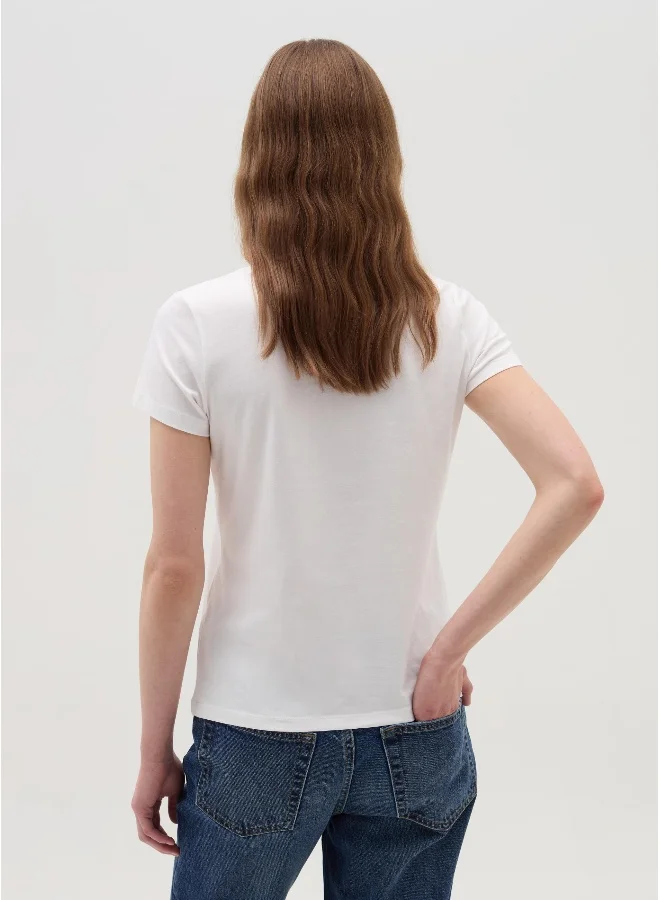 Ovs Solid colour T-shirt with V neck