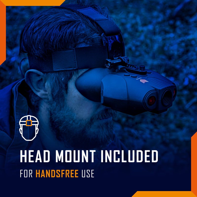 NIGHTFOX Nightfox Swift USB Rechargeable Night Vision Goggles - Head Mounted, Wide Viewing, 1x Magnification, Close Quarters Tactical Infrared Binoculars for Adults (Normal)  - Image 2
