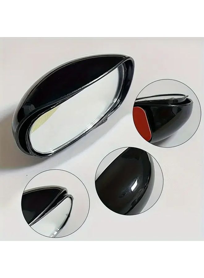 2pcs Black Car Blind Spot Mirrors 360 Degree Adjustable HD Rear View Auxiliary Mirror - Image 4