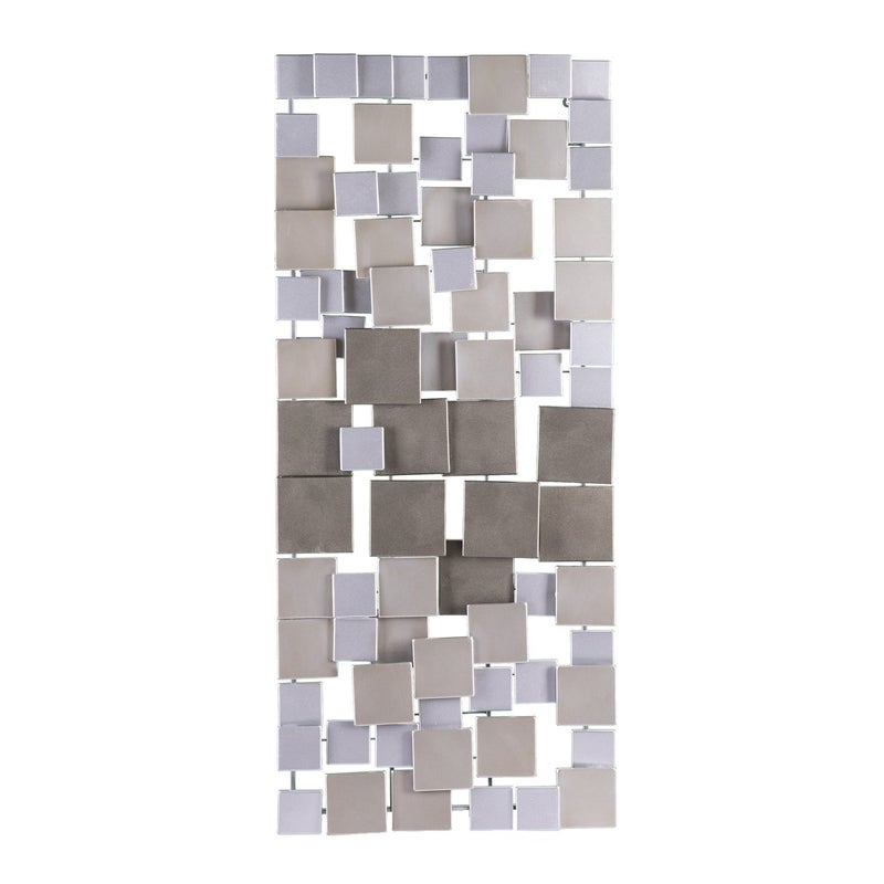 SEI Furniture SEI Furniture Wavson Wall Sculpture Geometric 3D Design Unique Mounting Wall Art Silver 4700 x 225 