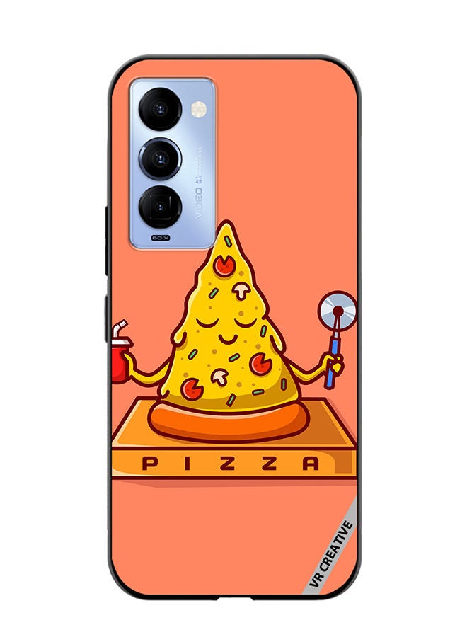 VR CREATIVE Protective Case Cover For Tecno Camon 18/18 P Cute Pizza Yoga Design Multicolour - Image 1