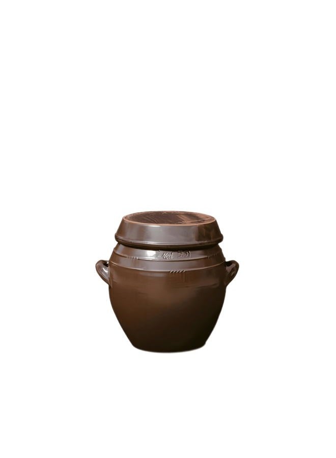 BALWOO Earthenware Onggi Korean Traditional Clay Jar Ceramic Canister/Handmade Food Sauce Storage Container for Tea, Coffee Bean, Salt/Breathing Clay Pot Kimchi Fermentation Crock (7L(1.8 gal)) - Image 1