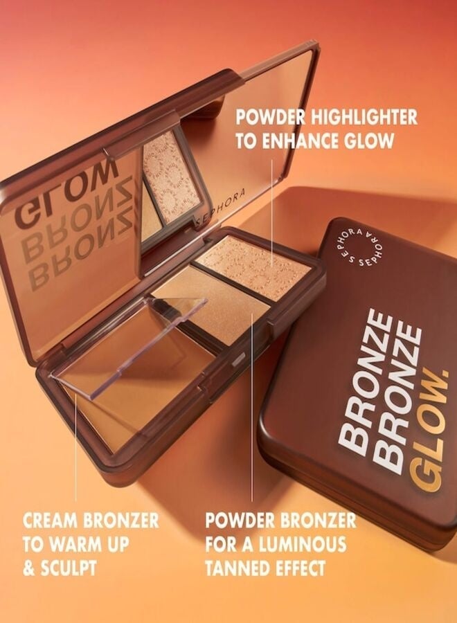 SEPHORA COLLECTION Bronze Glow Palette 05 Bronze Me Baby - Rich Deep Neutral-Warm Bronze Bronzing & Highlight Face Palette 9.9 g - Image 4