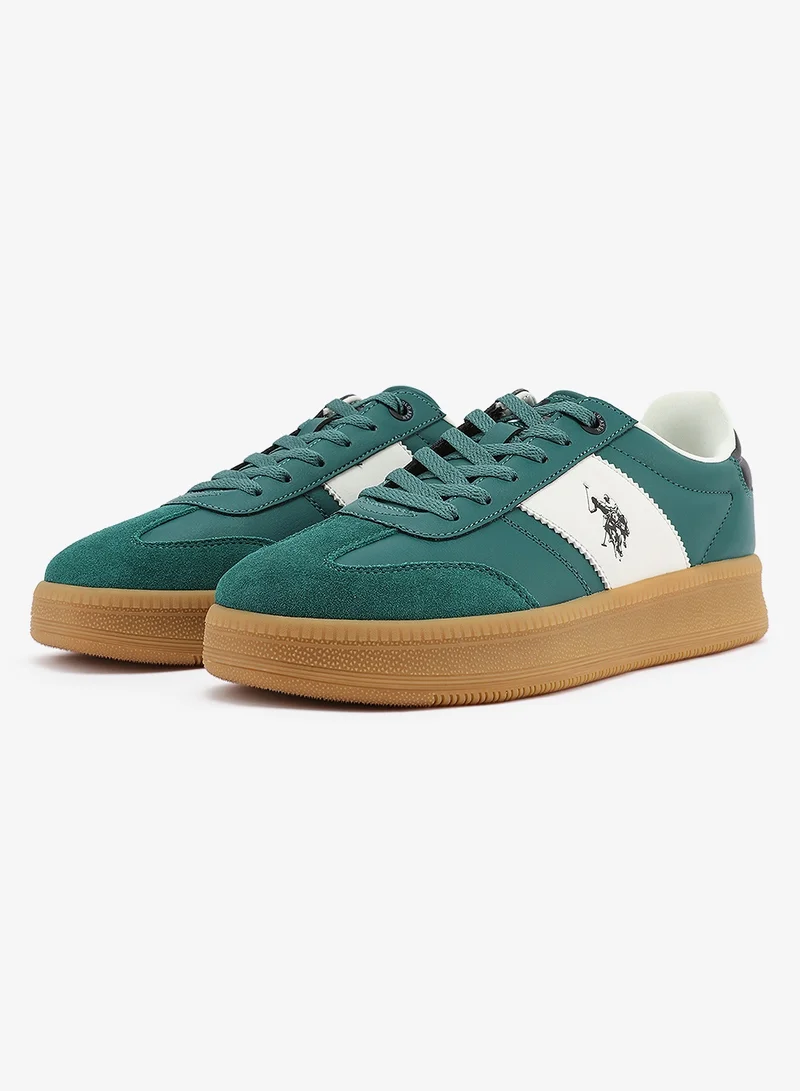 U.S. Polo Assn. Yesil Men's Green Low-Top Sneakers - Bold Stripped Design Shoes for that Unique Look for Men | Best Price UAE