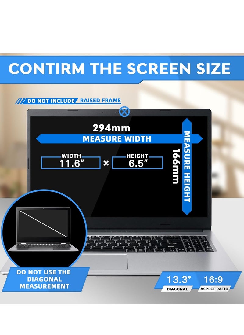 Generic - 13.3 Inch 16:9 Laptop Privacy Screen Protector Filter Magnetic Installation Bubble-Free Compatible with HP/Dell/Acer/Samsung/Lenovo/Asus/Toshiba - Image 1