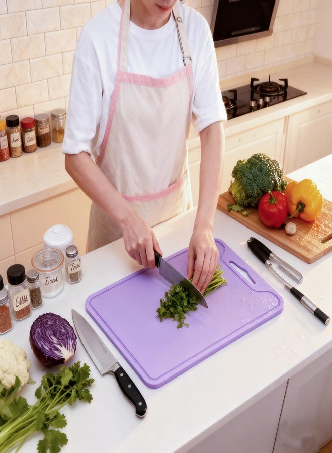 Jerliflyer Silicone Cutting Board,8.6 * 11.8in BPA Free Flexible Kitchen Chopping Board for Meat, Vegetables and Fruit,Dishwasher Safe(Light Purple) - Image 2