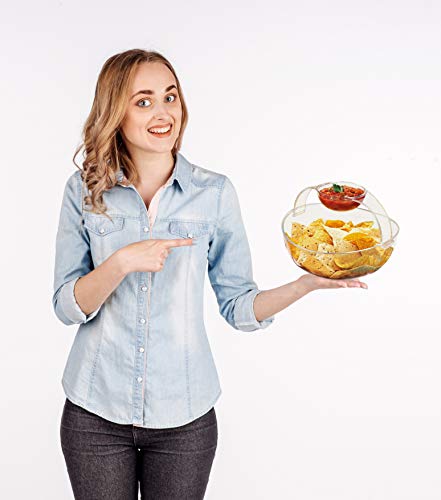 Roe & Moe Chip and Dip Acrylic Bowl Set (3L main bowl, 200ml clip-on dipping bowl) - Image 4