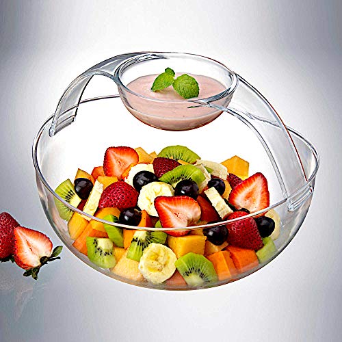 Roe & Moe Chip and Dip Acrylic Bowl Set (3L main bowl, 200ml clip-on dipping bowl) - Image 5
