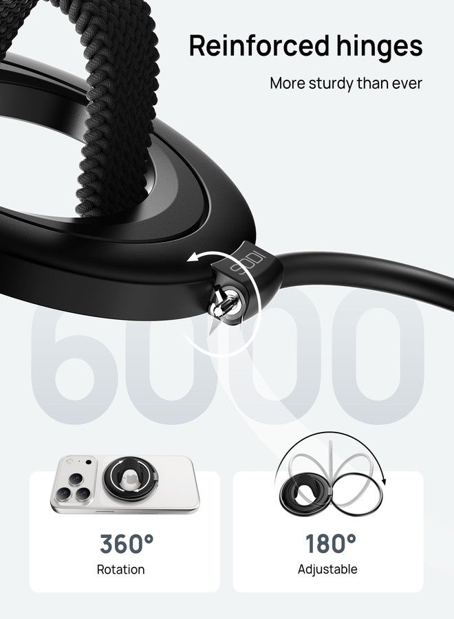 SODI Cell Phone Ring Holder with Finger Strap, Detachable Finger Strap Magnetic Phone Grip, Strong Magnet Phone Grip Compatible with iPhone 17 16 15 14 13 12 Series, Black - Image 2