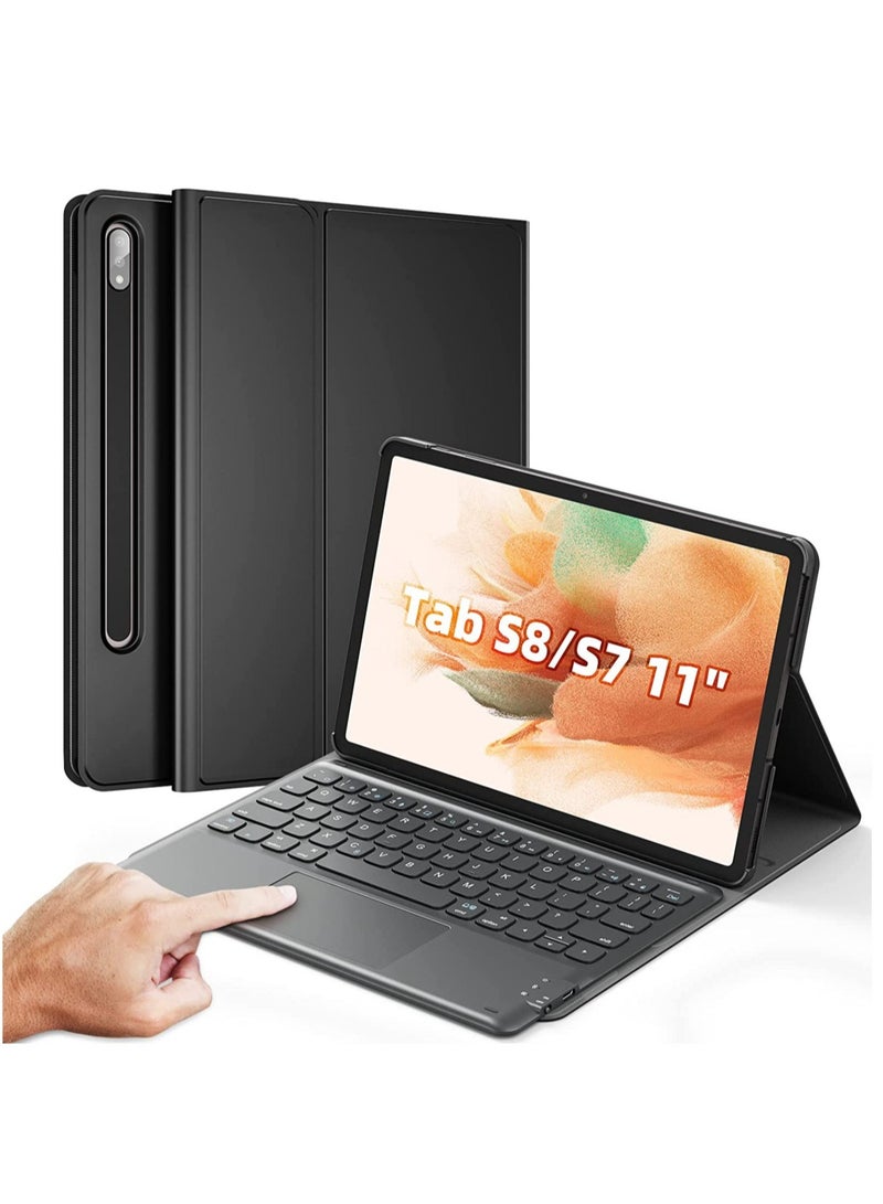 إلترازون Galaxy Tab S8 Keyboard Case, Touchpad with S Pen Slot, for Samsung Galaxy Tab S8 / S7 11 inch - Image 1