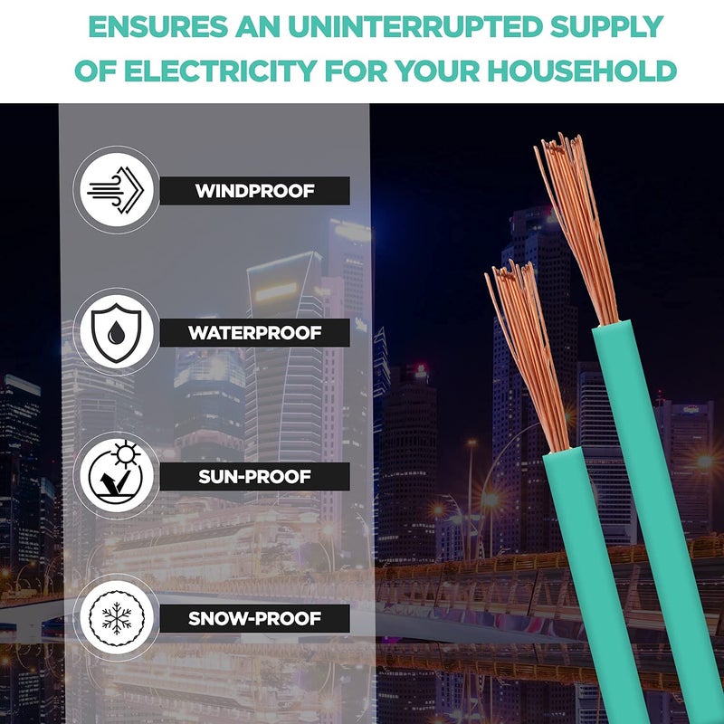 KLICK KLICK Copper Wire with Triple Layer PVC Coating Single Core Flexible Electric Cable for Domestic Industrial Connections 075mm 90m Long Aqua Green 5 Pcs  - Image 3